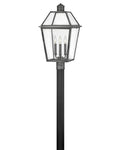 Nouvelle LED Post Top or Pier Mount Lantern in Blackened Brass