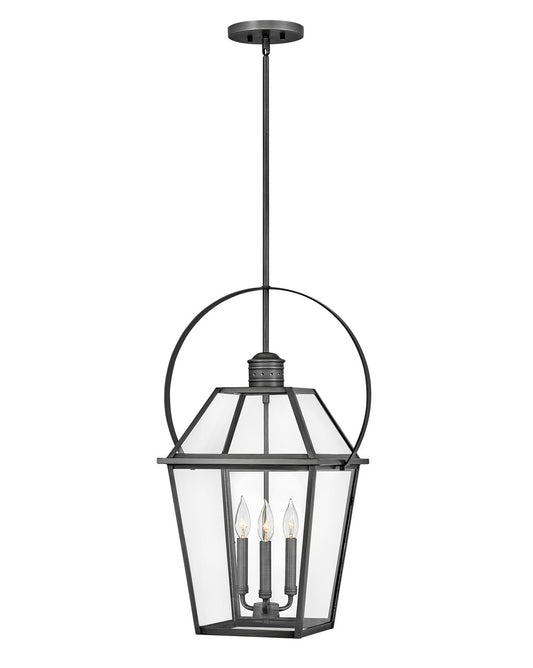 Nouvelle LED Hanging Lantern in Blackened Brass
