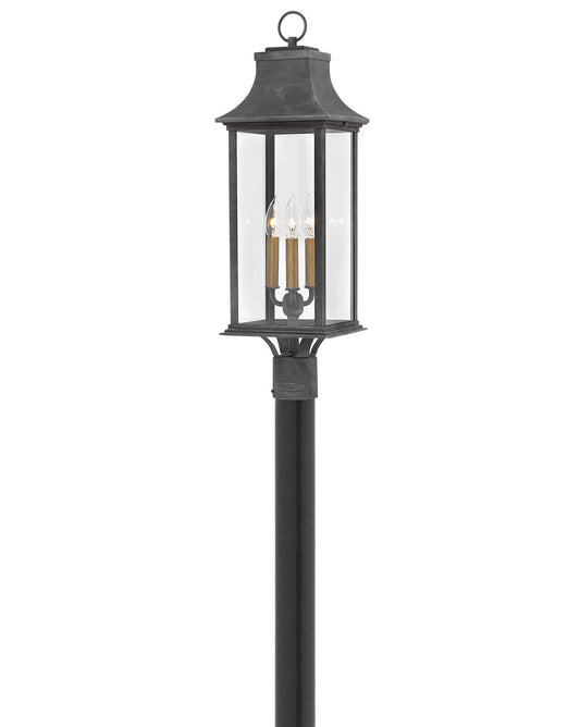 Adair LED Post Top or Pier Mount Lantern in Aged Zinc