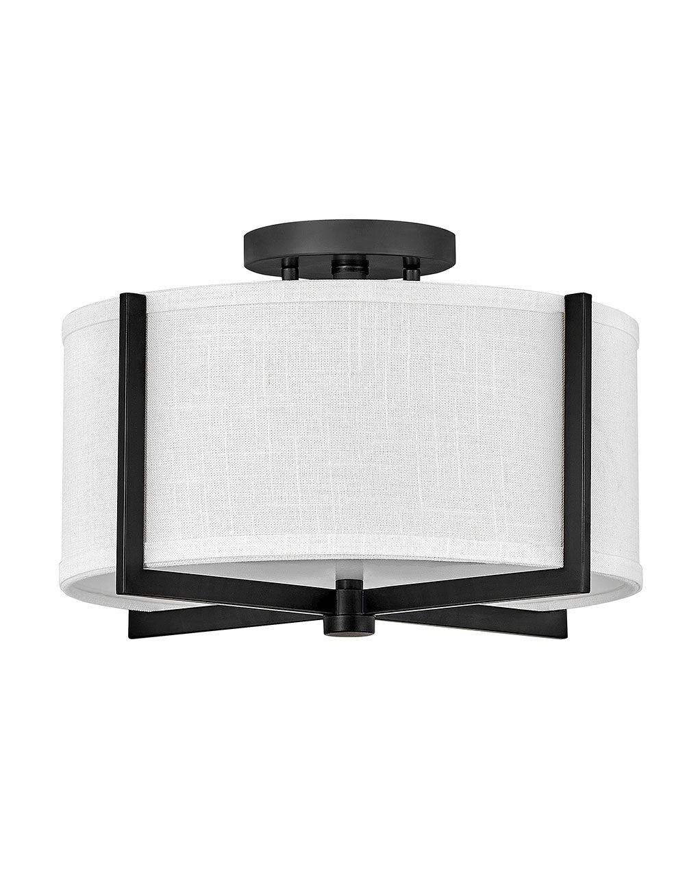 Axis Off White LED Semi-Flush Mount in Black