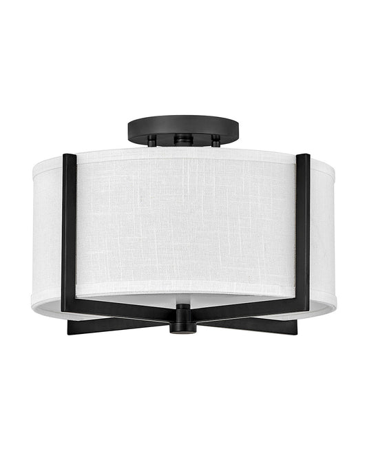 Axis Off White LED Semi-Flush Mount in Black
