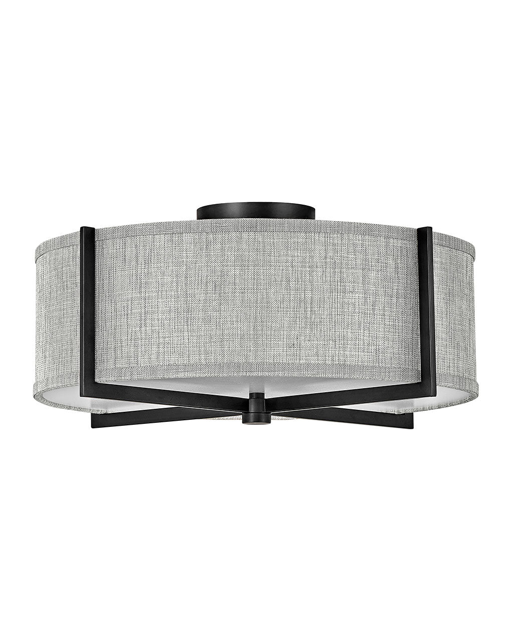Axis Heathered Gray LED Semi-Flush Mount in Black