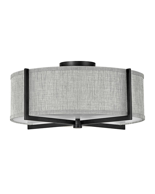 Axis Heathered Gray LED Semi-Flush Mount in Black