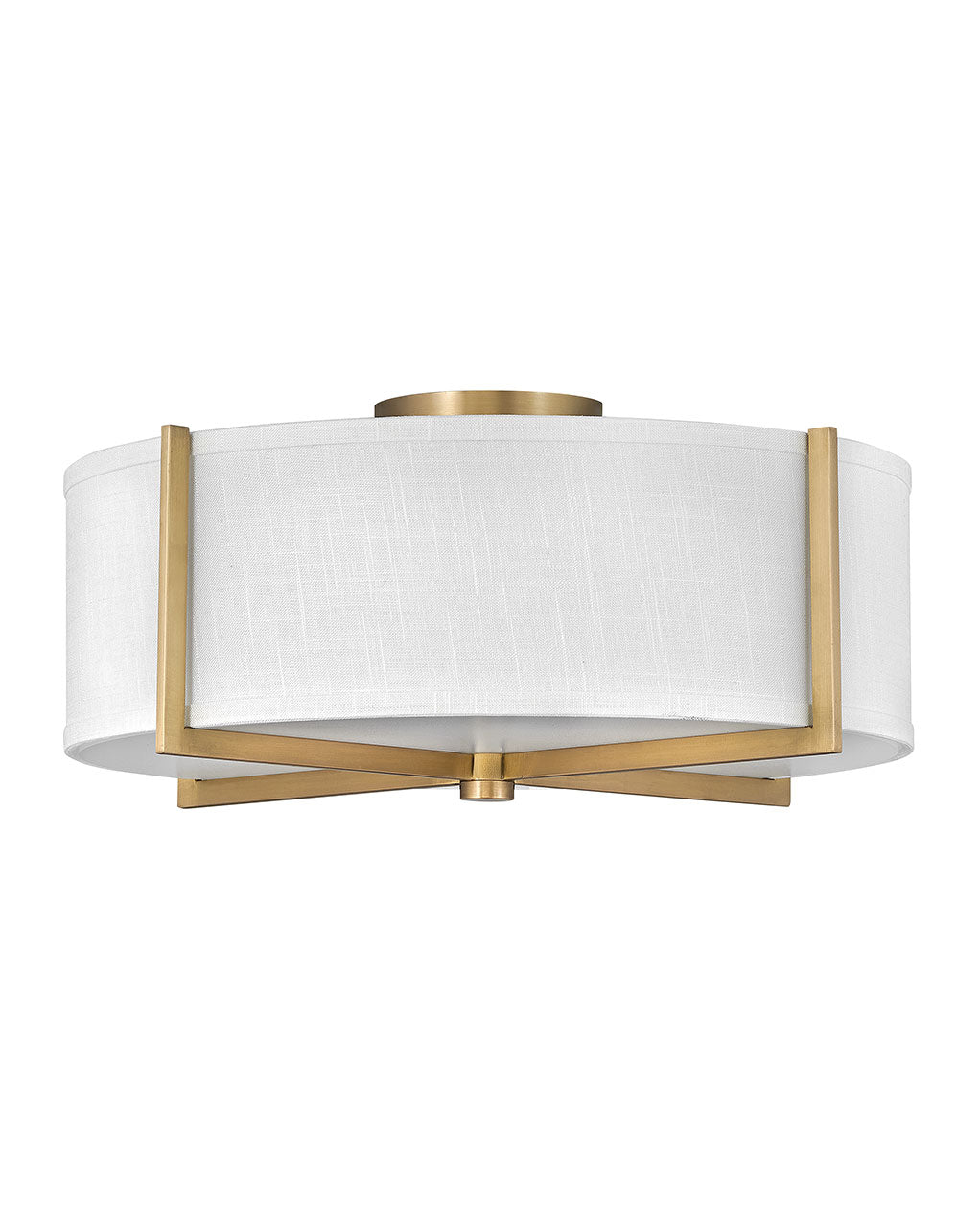 Axis Off White LED Semi-Flush Mount in Heritage Brass