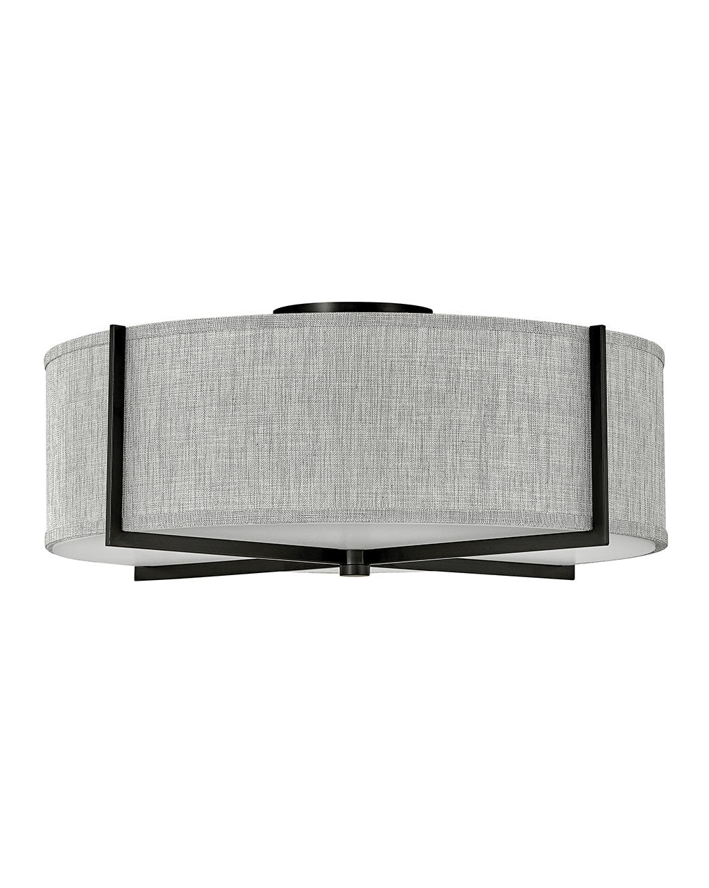 Axis Heathered Gray LED Semi-Flush Mount in Black