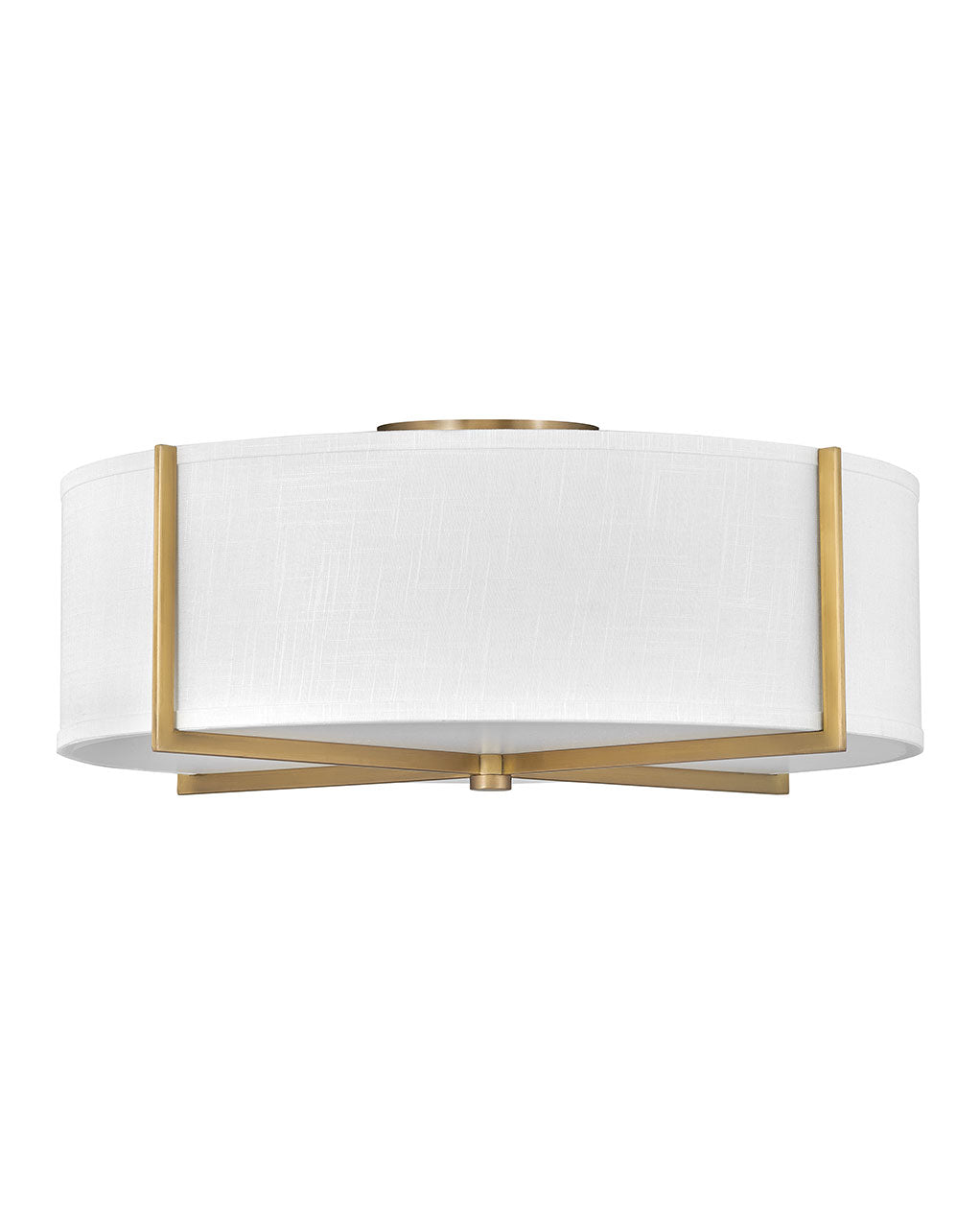 Axis Off White LED Semi-Flush Mount in Heritage Brass