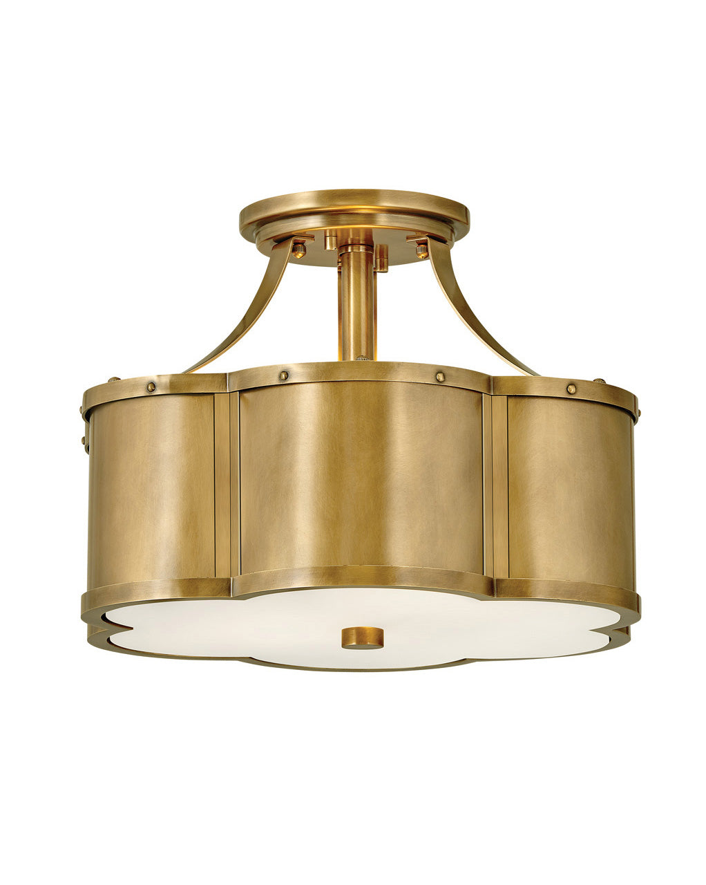 Chance LED Semi-Flush Mount in Heritage Brass