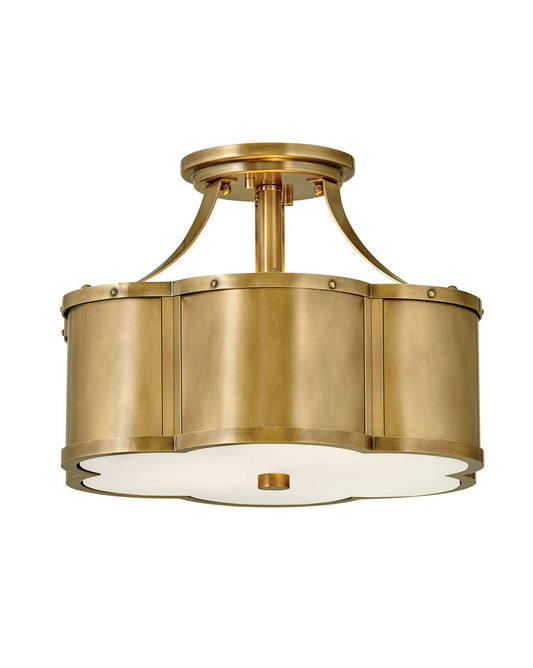 Chance LED Semi-Flush Mount in Heritage Brass