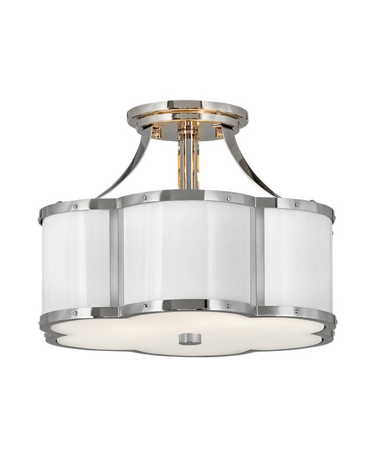 Chance LED Semi-Flush Mount in Polished Nickel