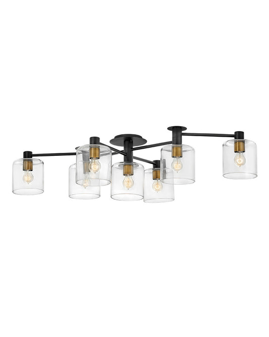 Axel LED Semi-Flush Mount in Black