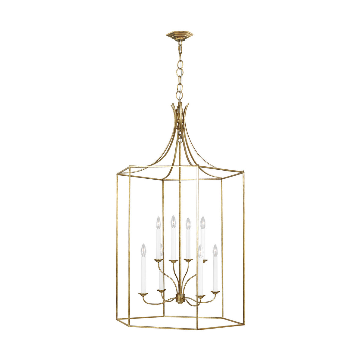 Bantry House Eight Light Chandelier in Antique Gild