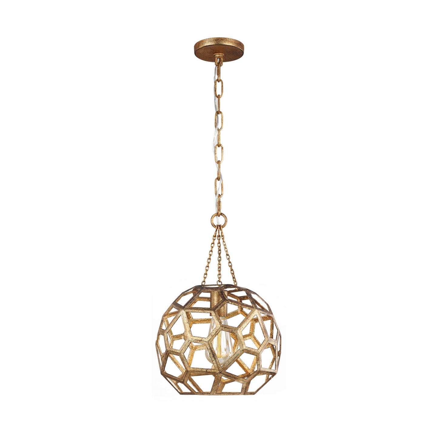 Feccetta One Light Pendant in Antique Gild