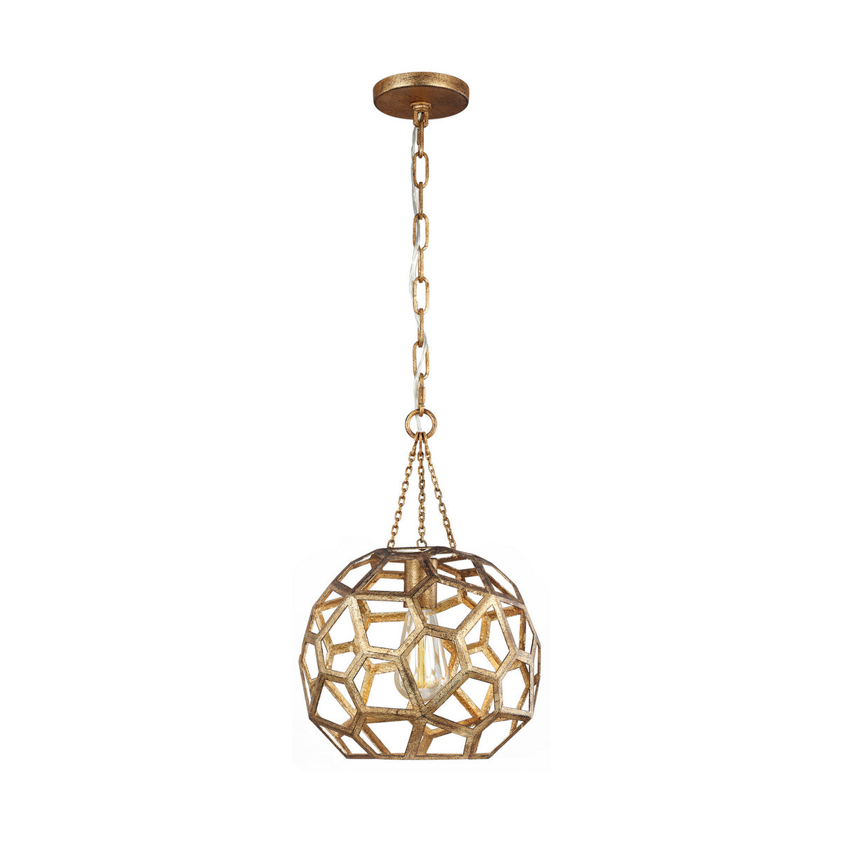 Feccetta One Light Pendant in Antique Gild