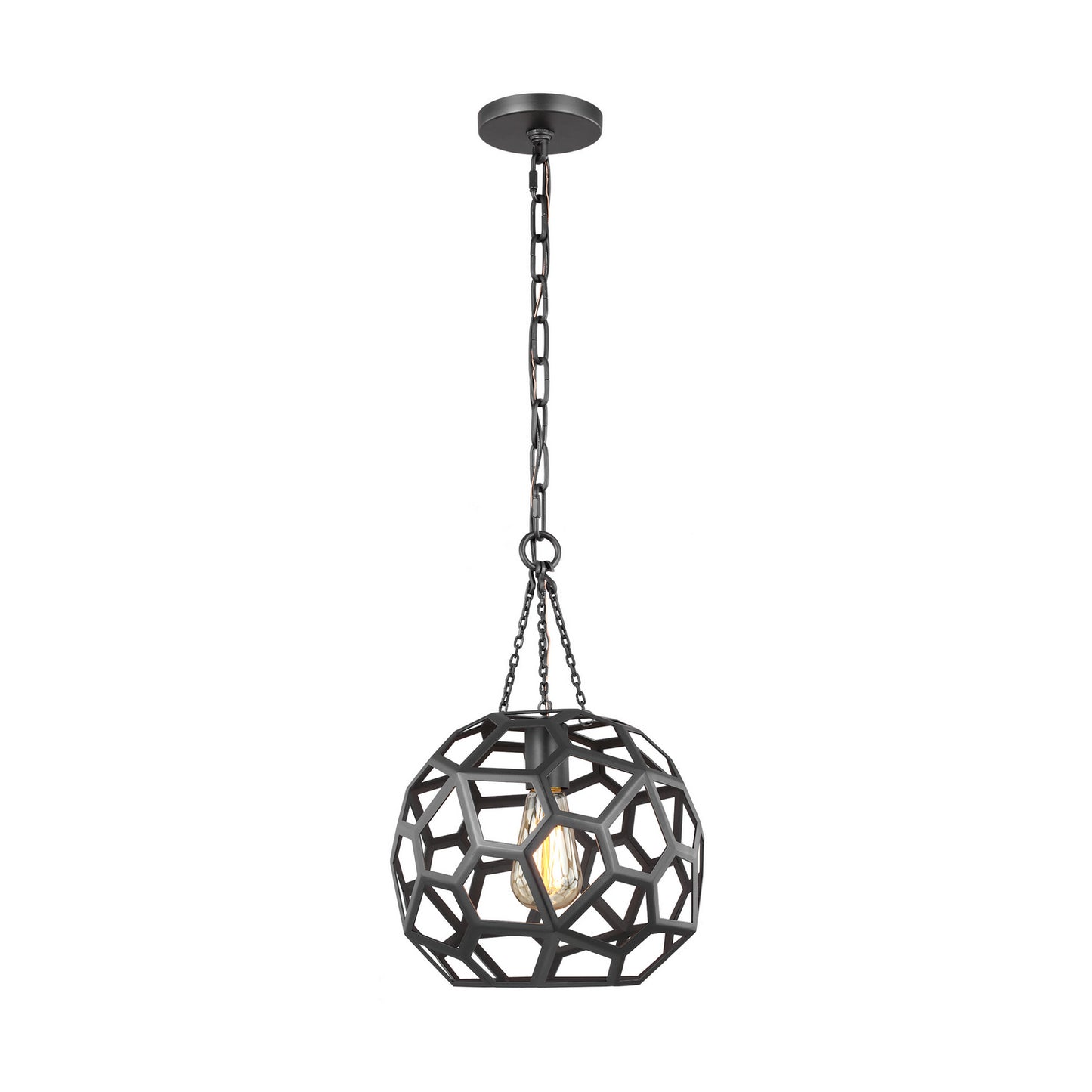 Feccetta One Light Pendant in Midnight Black
