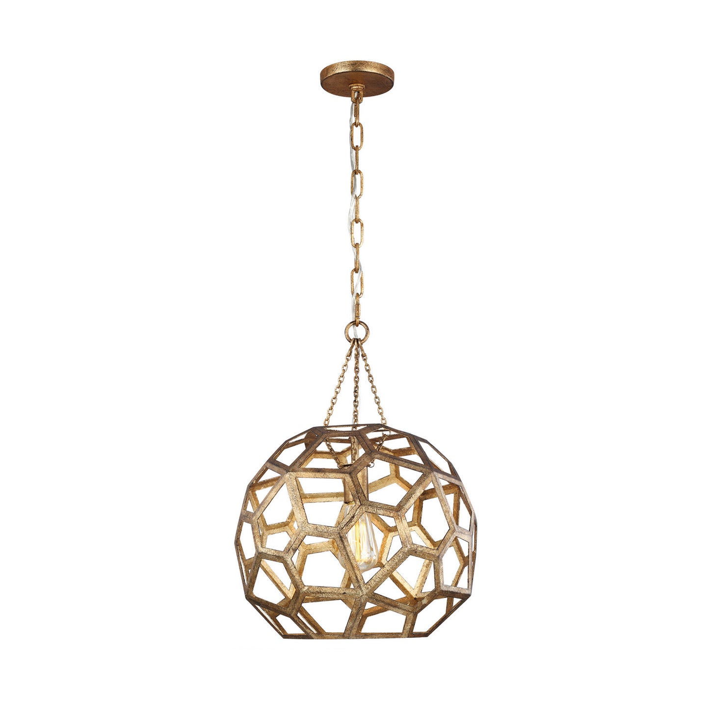 Feccetta One Light Pendant in Antique Gild