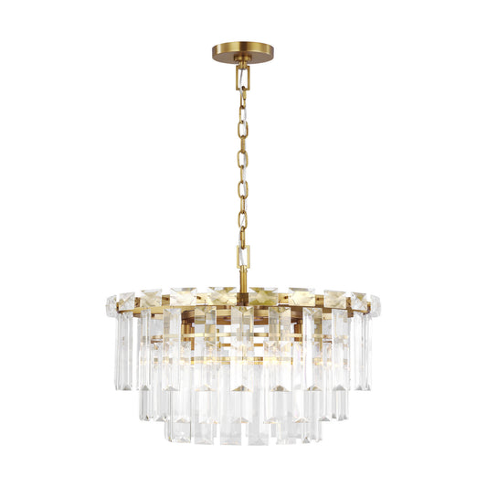 Arden Ten Light Chandelier in Burnished Brass