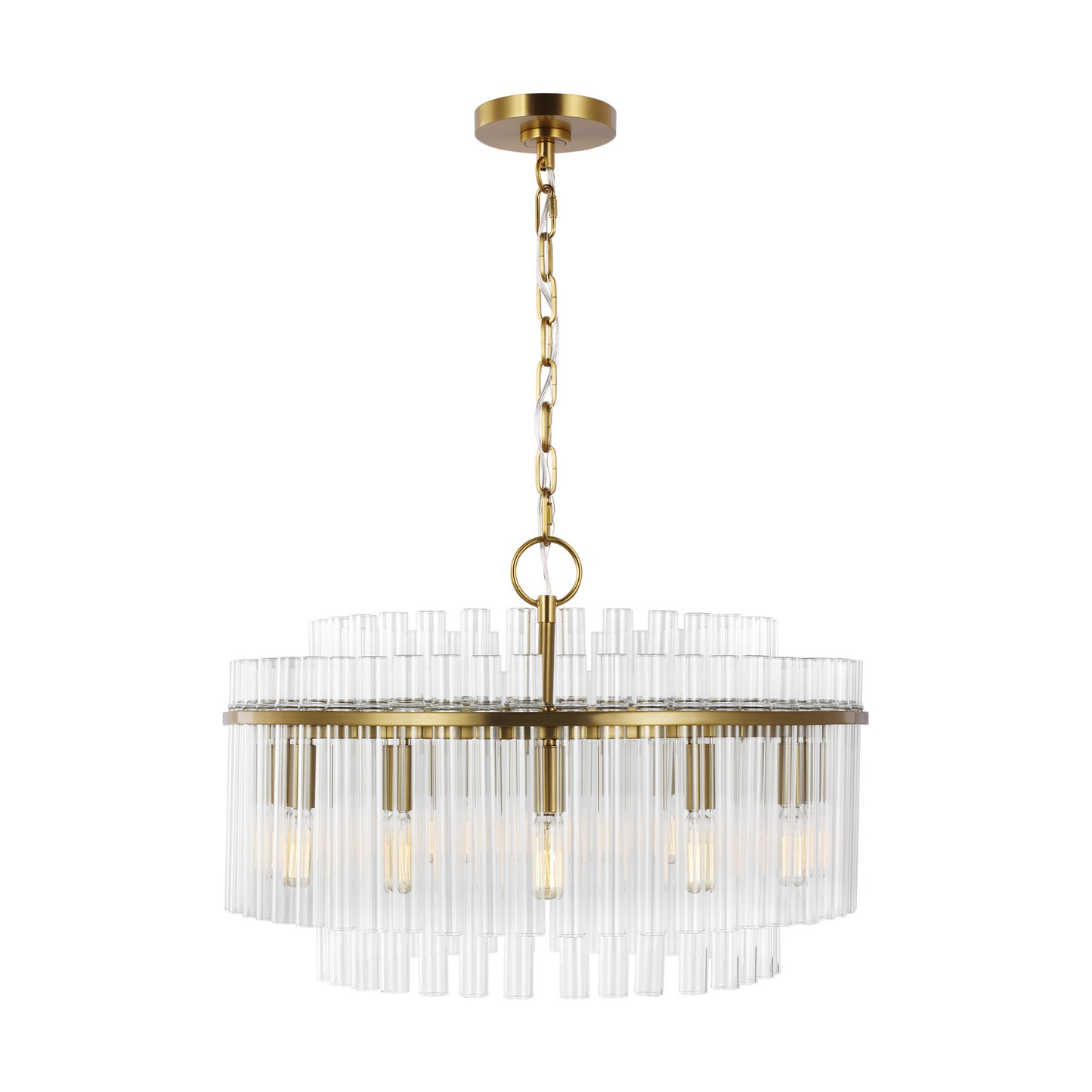 Beckett 12 Light Chandelier in Burnished Brass