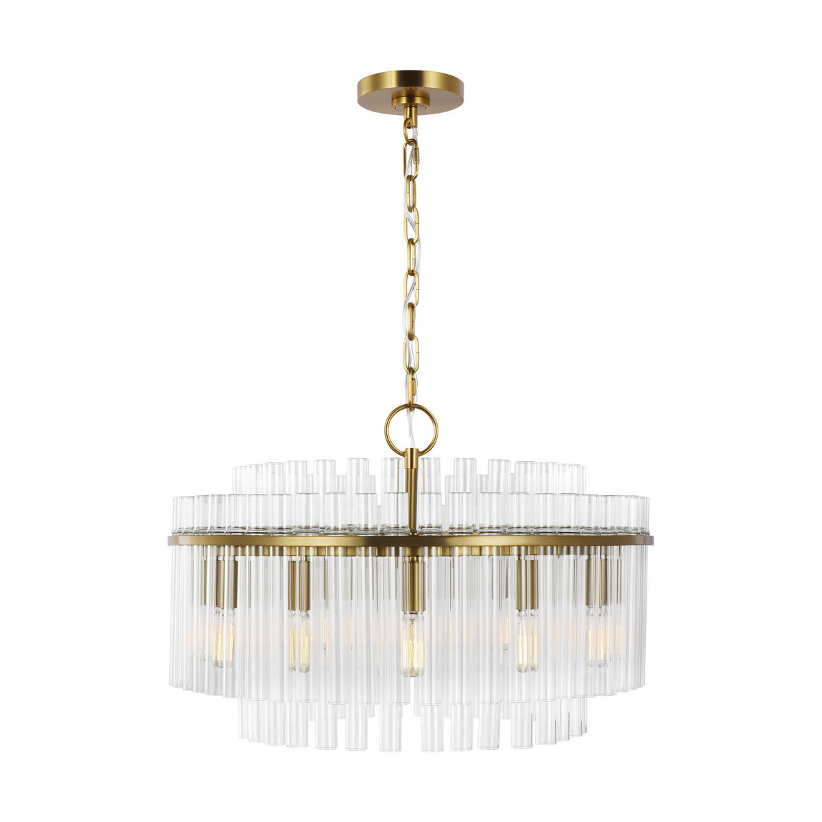 Beckett 12 Light Chandelier in Burnished Brass