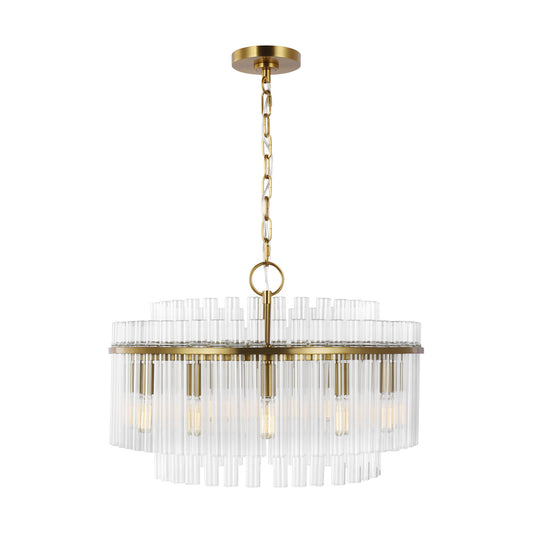 Beckett 12 Light Chandelier in Burnished Brass
