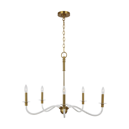 Hanover Five Light Chandelier in Burnished Brass