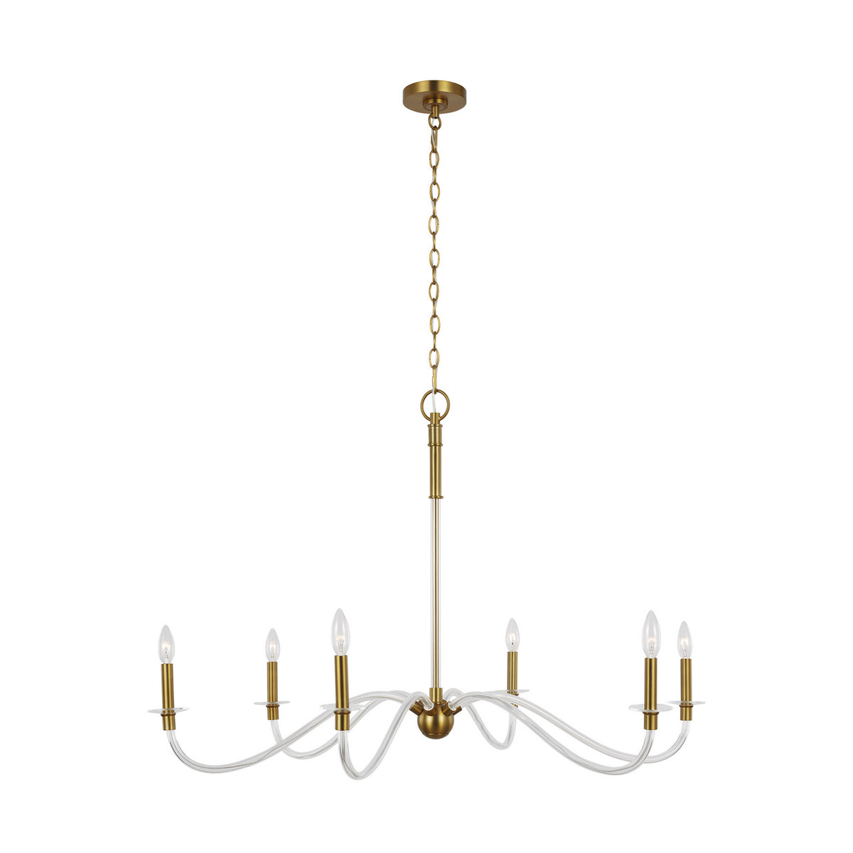 Hanover Six Light Chandelier in Burnished Brass