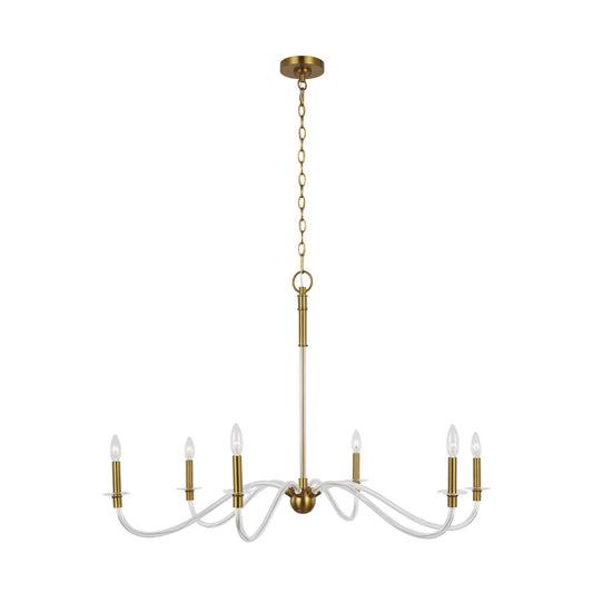 Hanover Six Light Chandelier in Burnished Brass