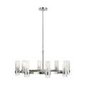 Geneva Eight Light Chandelier in Polished Nickel