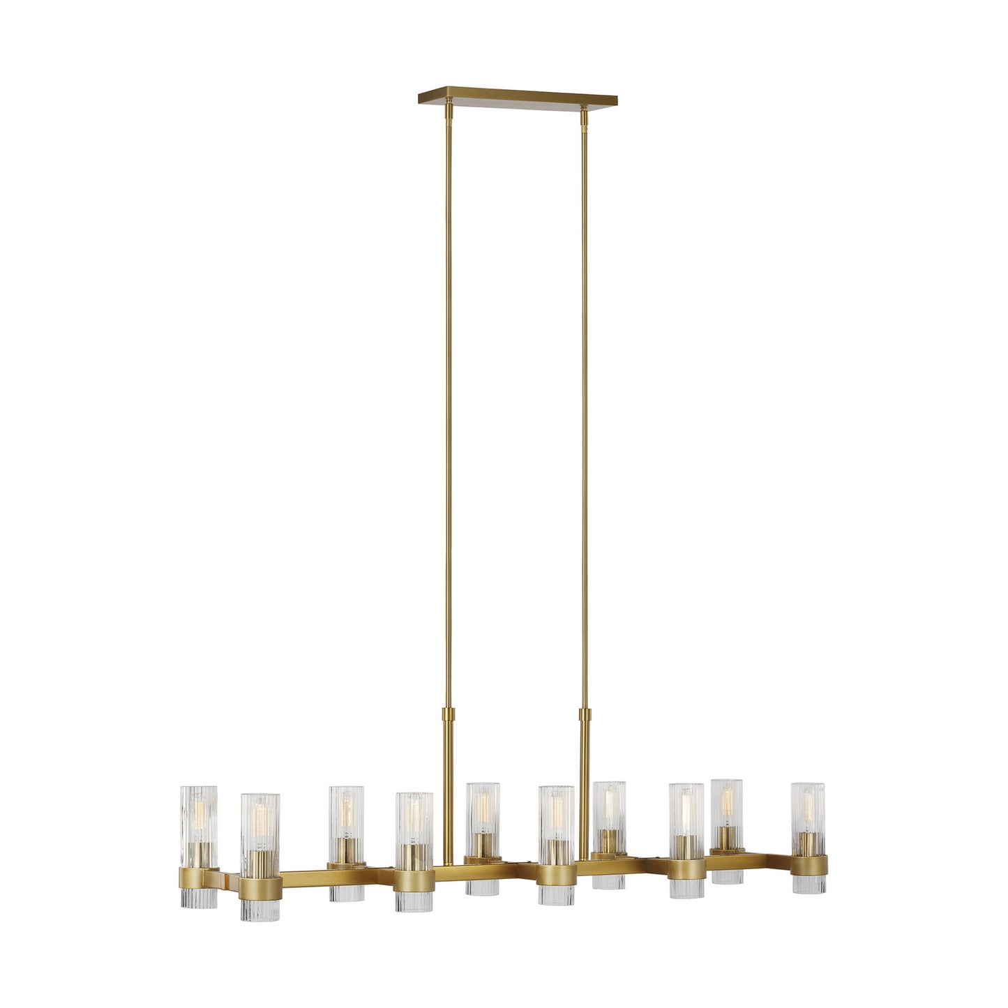 Geneva Ten Light Chandelier in Burnished Brass