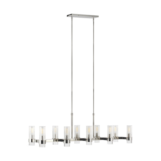 Geneva Ten Light Chandelier in Polished Nickel