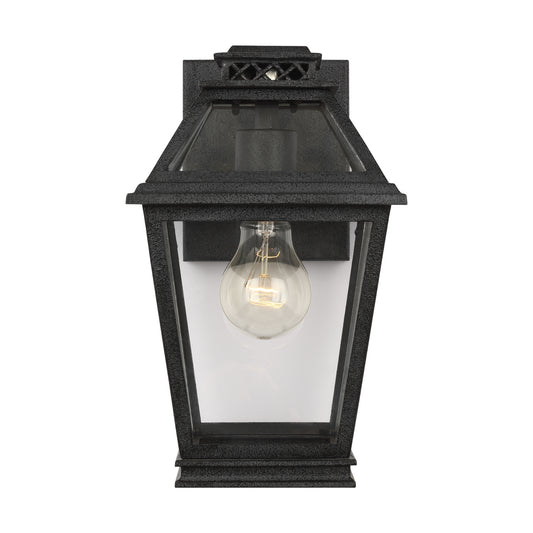 Falmouth One Light Outdoor Wall Lantern in Dark Weathered Zinc