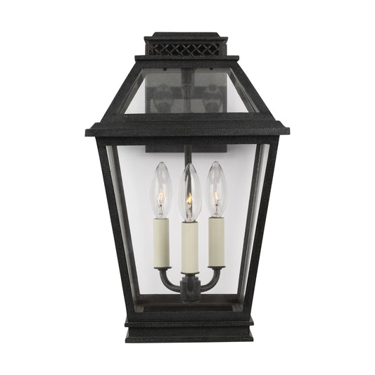 Falmouth Three Light Outdoor Wall Lantern in Dark Weathered Zinc