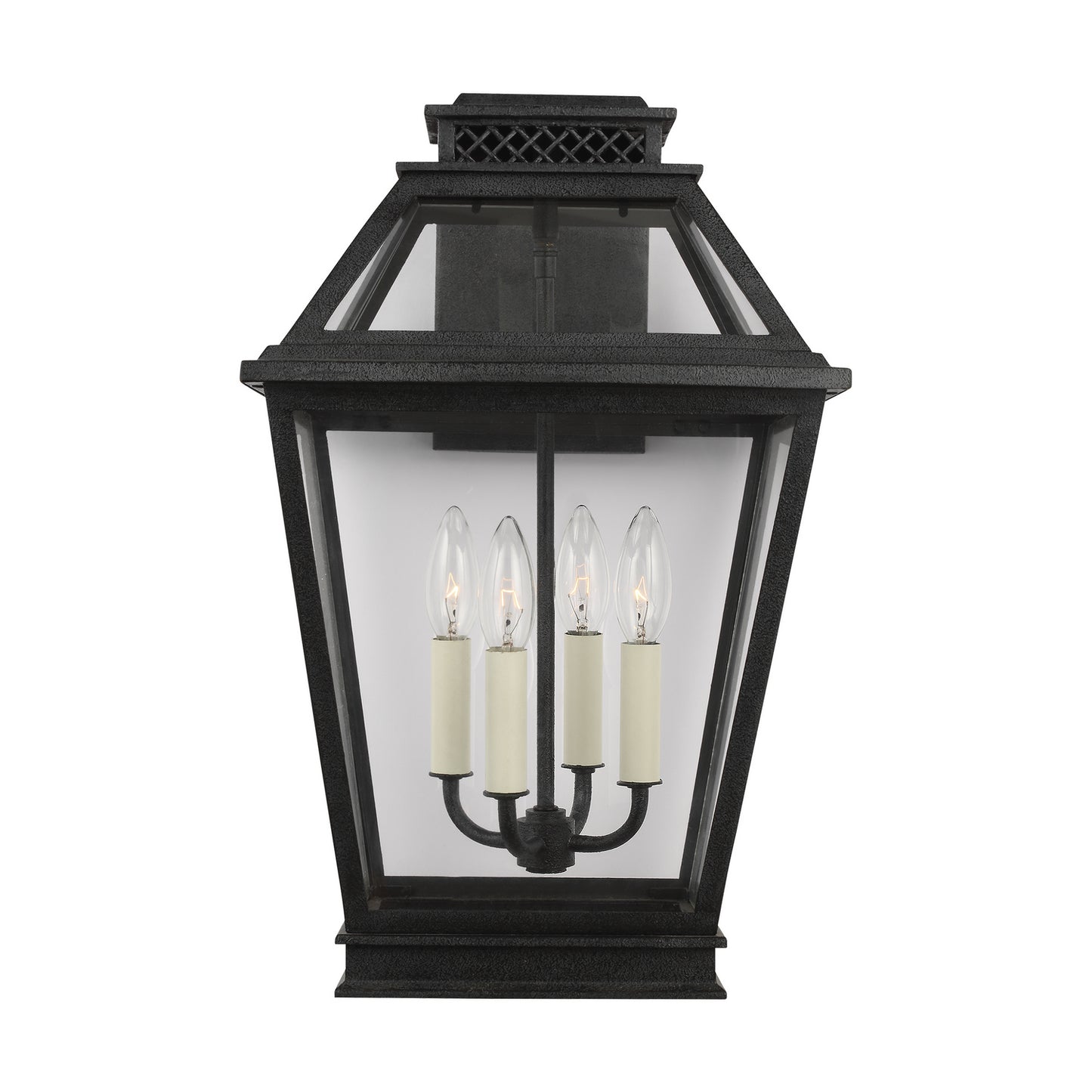 Falmouth Four Light Outdoor Wall Lantern in Dark Weathered Zinc