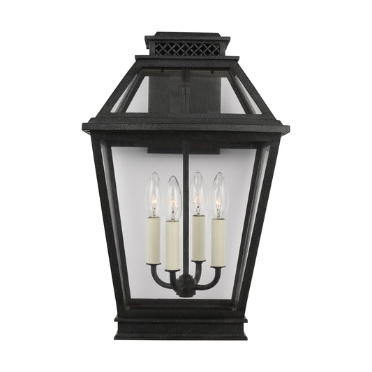 Falmouth Four Light Outdoor Wall Lantern in Dark Weathered Zinc