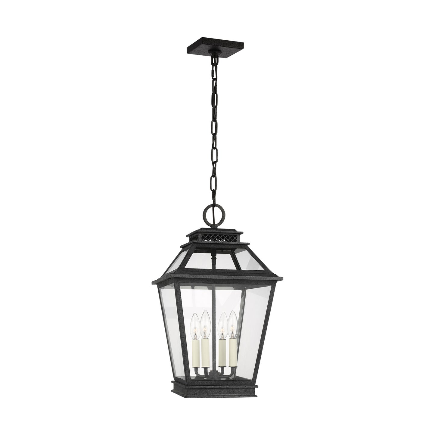 Falmouth Four Light Hanging Lantern in Dark Weathered Zinc
