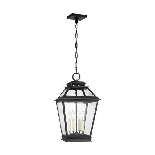 Falmouth Four Light Hanging Lantern in Dark Weathered Zinc