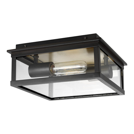 Freeport Two Light Outdoor Flush Mount in Heritage Copper