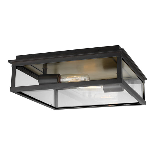 Freeport Two Light Outdoor Flush Mount in Heritage Copper