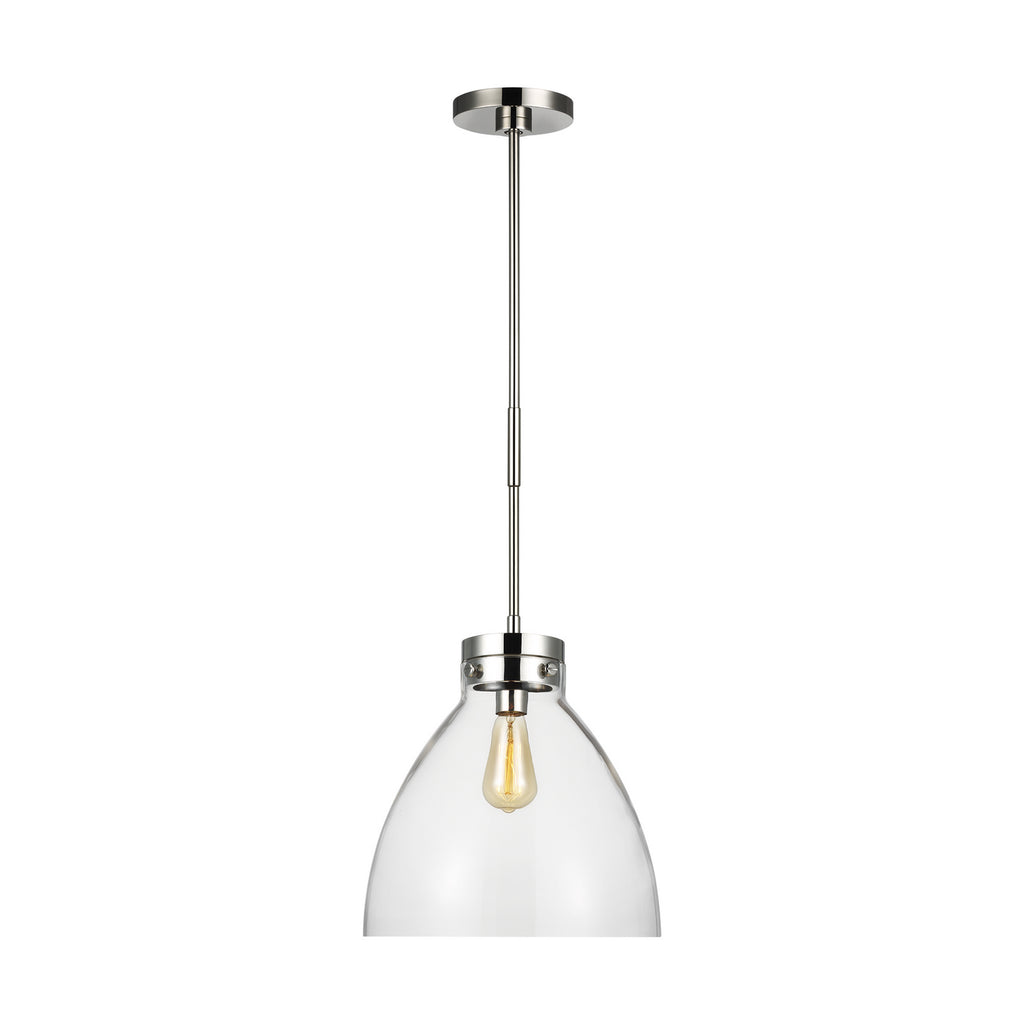 Garrett One Light Pendant in Polished Nickel