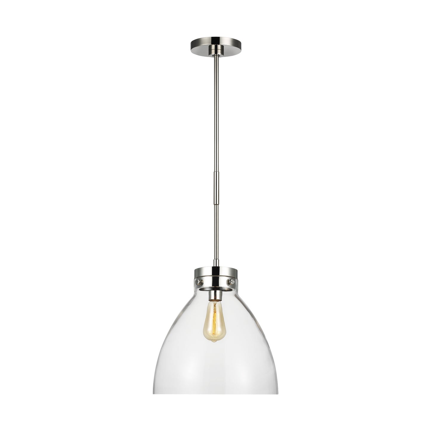Garrett One Light Pendant in Polished Nickel