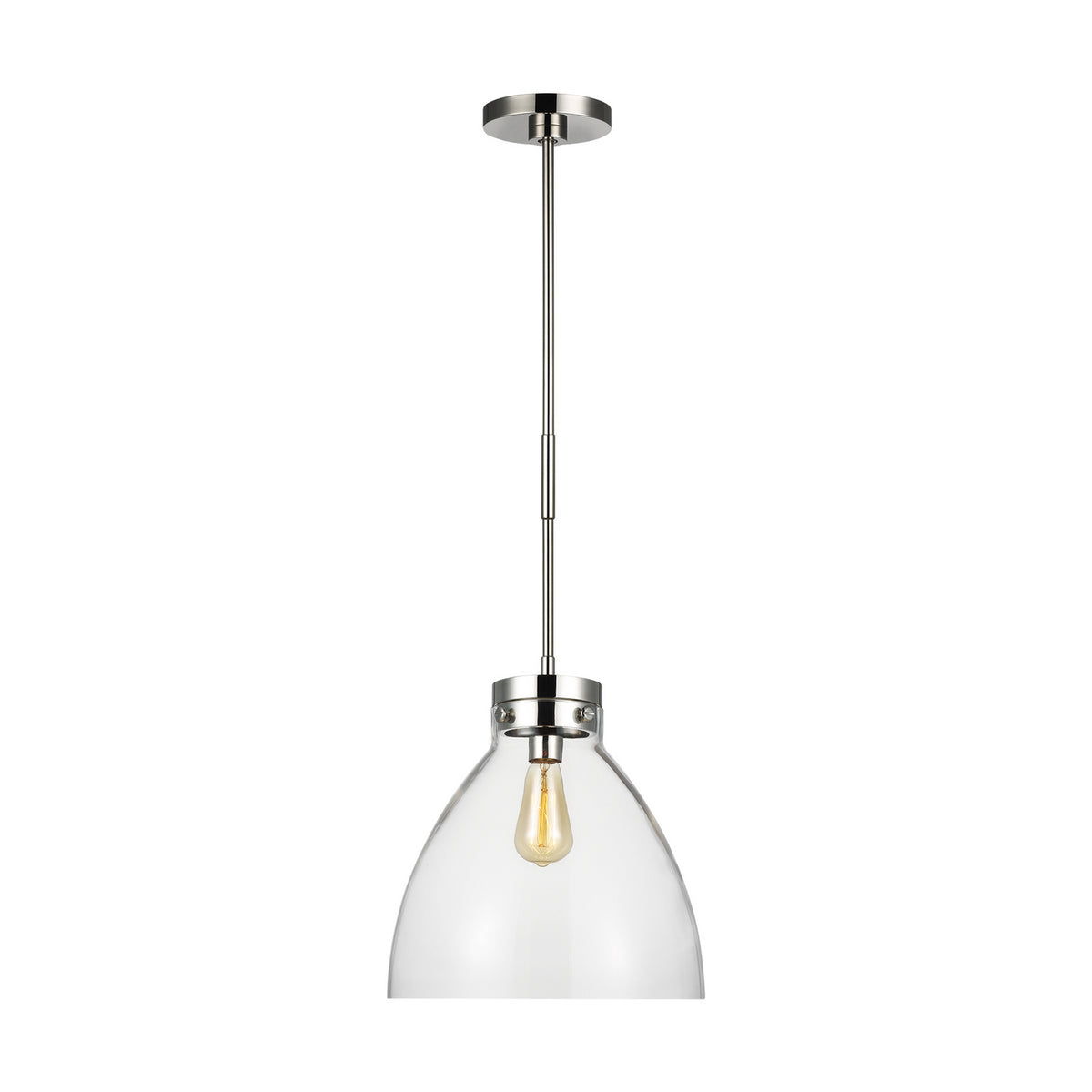 Garrett One Light Pendant in Polished Nickel
