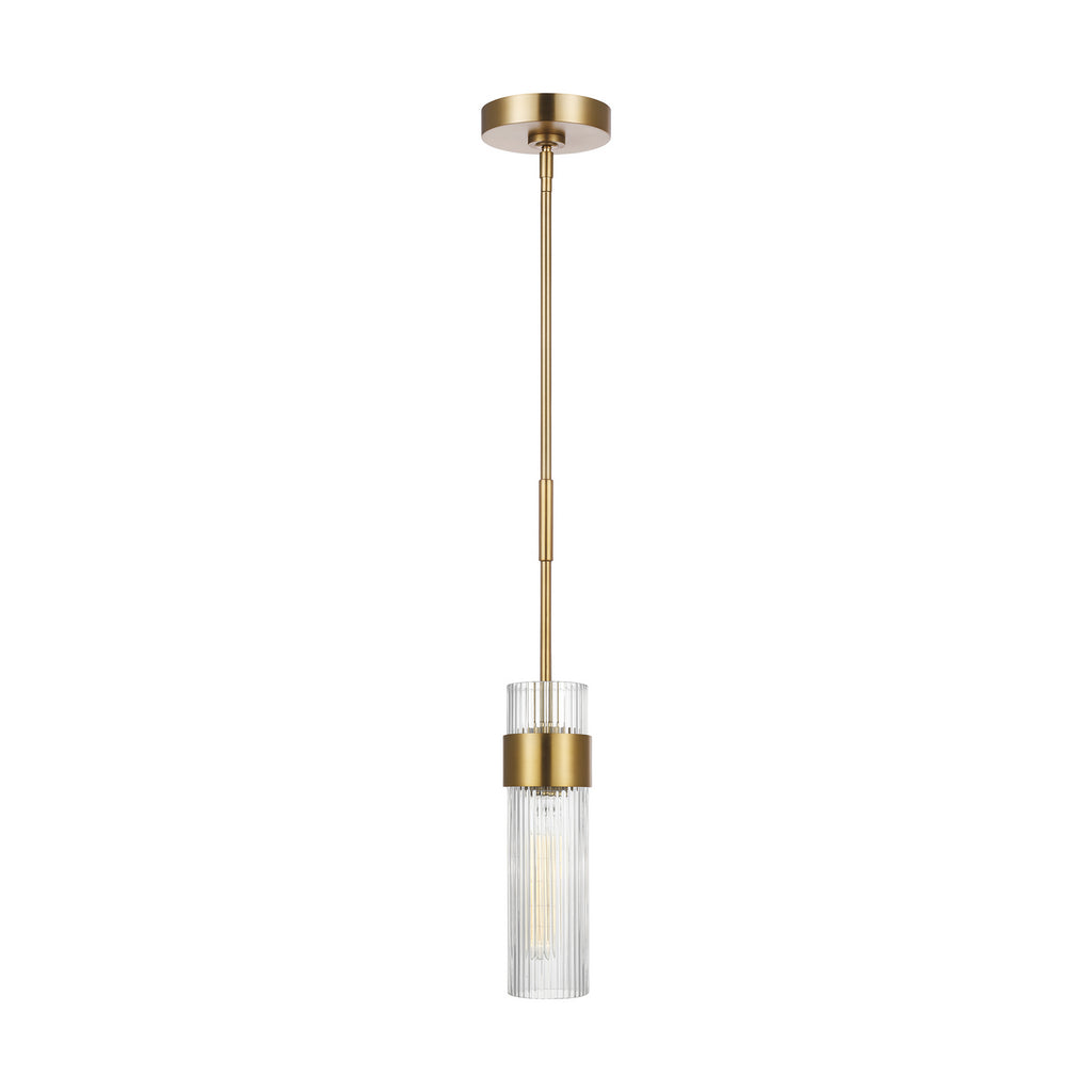 Geneva One Light Pendant in Burnished Brass