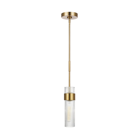 Geneva One Light Pendant in Burnished Brass