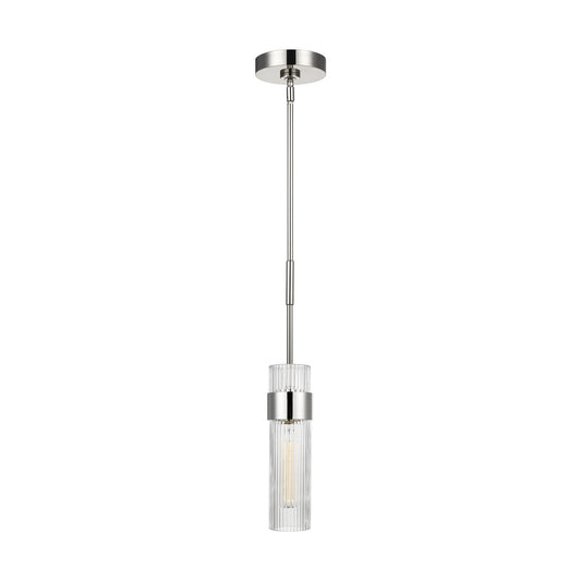 Geneva One Light Pendant in Polished Nickel