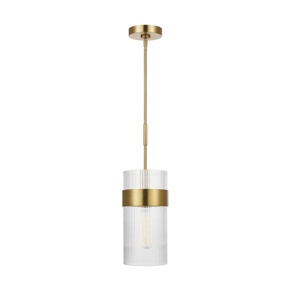 Geneva One Light Pendant in Burnished Brass