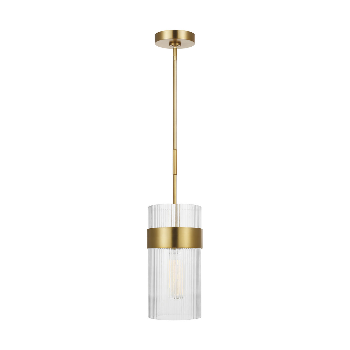 Geneva One Light Pendant in Burnished Brass