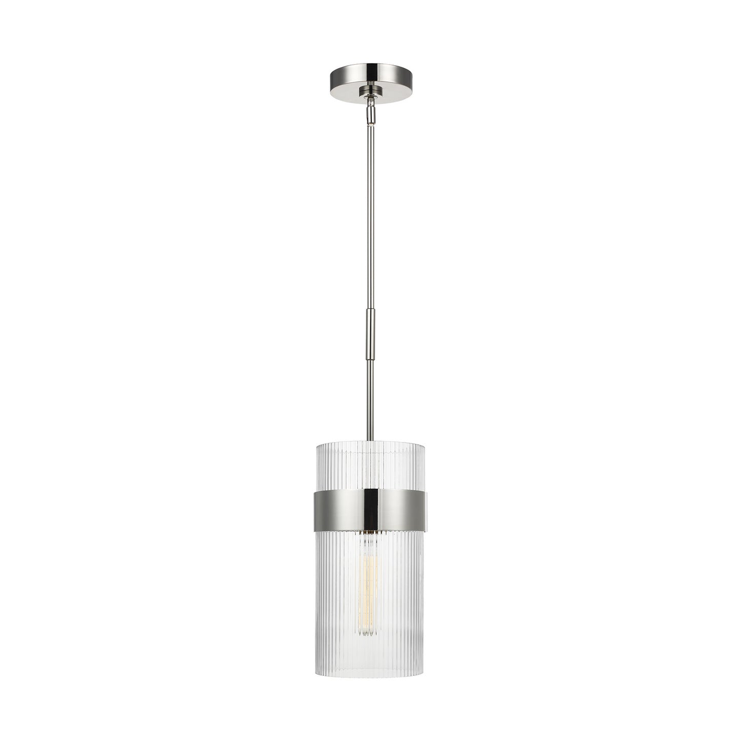 Geneva One Light Pendant in Polished Nickel