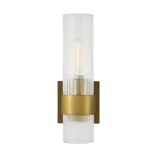 Geneva One Light Wall Sconce in Burnished Brass