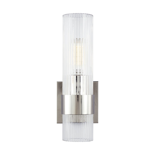 Geneva One Light Wall Sconce in Polished Nickel