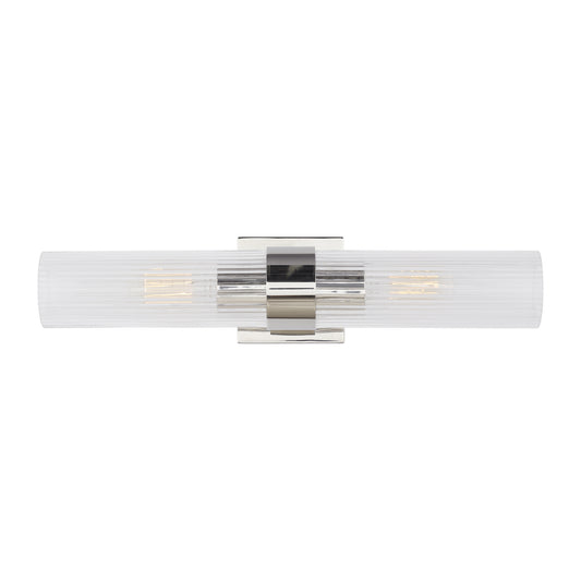 Geneva Two Light Wall Sconce in Polished Nickel