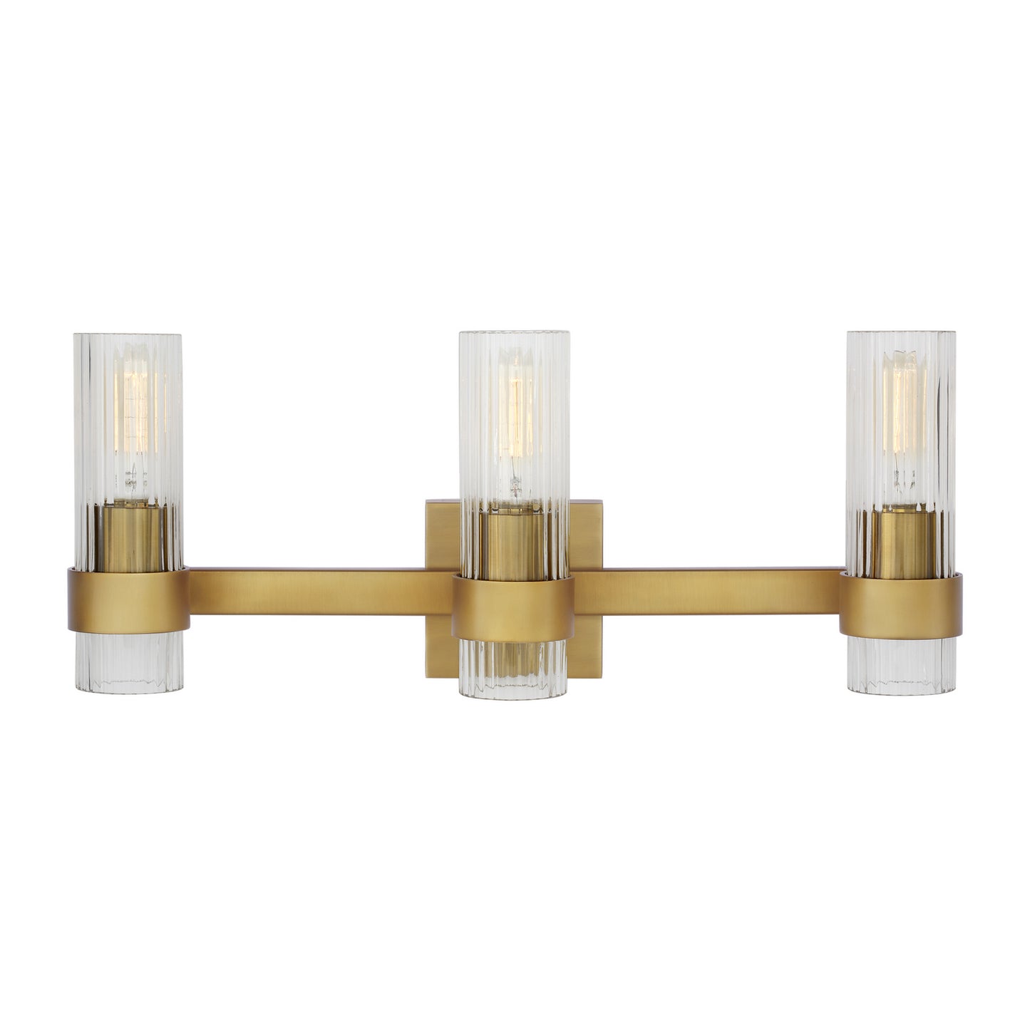 Geneva Three Light Vanity in Burnished Brass